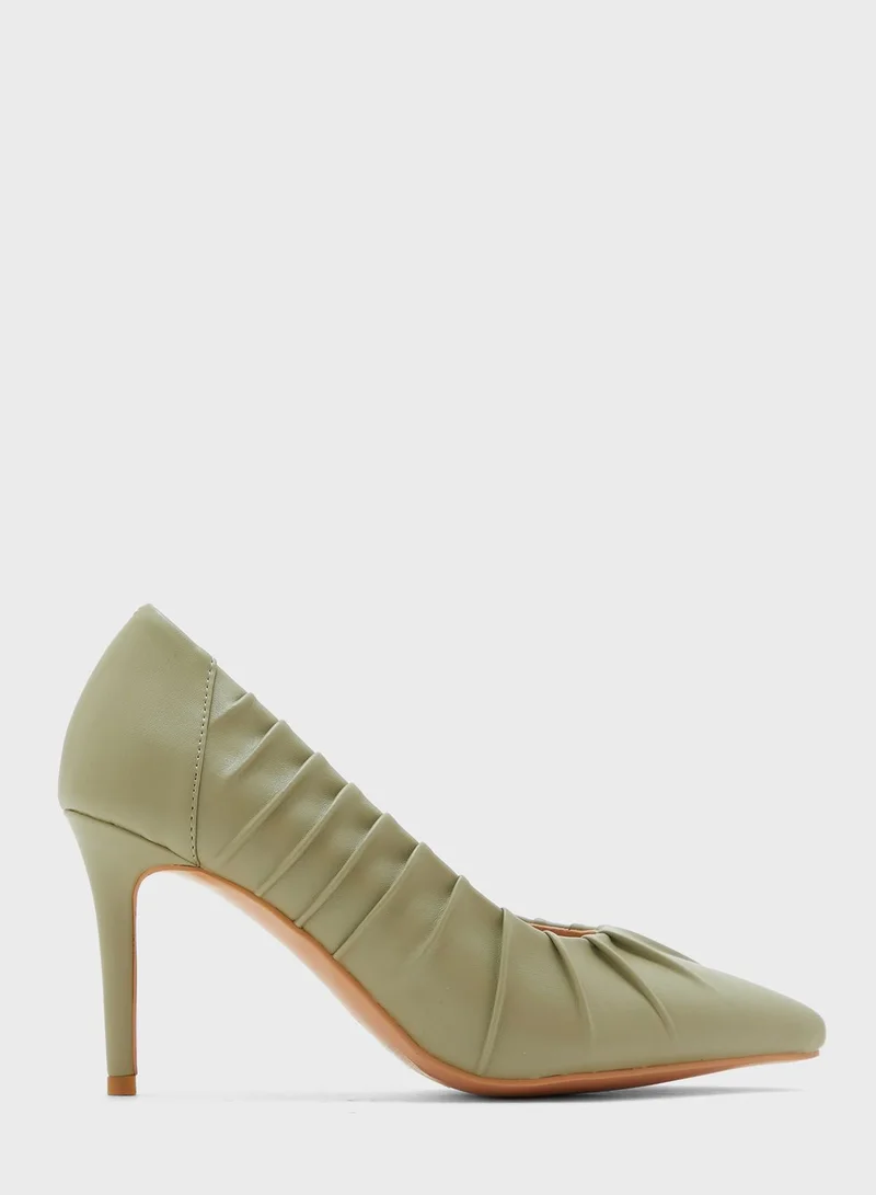 Khizana Ruched Pointed Pump