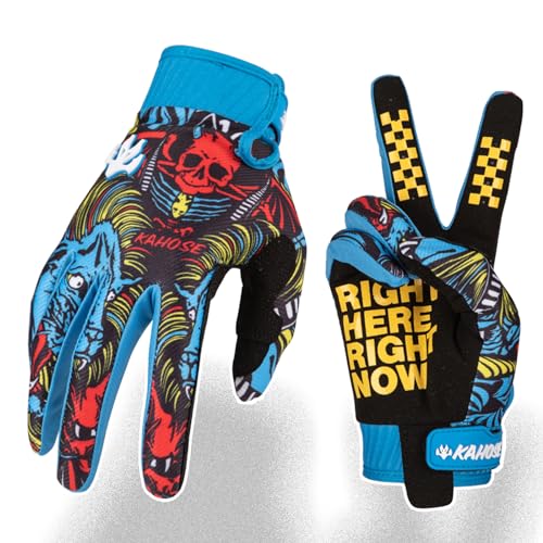 FASTGOOSE Skeleton-Paw Motorcycle Gloves for Men&Women,Cycling Glove Breathable Dirtbike Glove for ATV MTB Motocross Racing (Blue0002, Medium) - Image 1