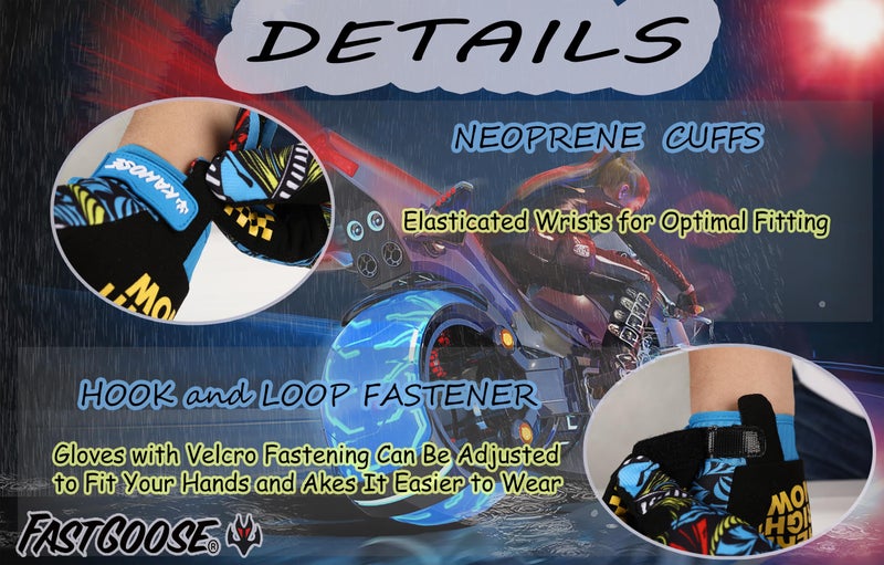 FASTGOOSE Skeleton-Paw Motorcycle Gloves for Men&Women,Cycling Glove Breathable Dirtbike Glove for ATV MTB Motocross Racing (Blue0002, Medium) - Image 3