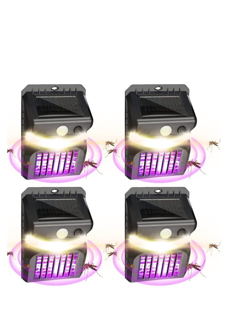 شو وو في الهواء الطلق 3 في 1 البعوض صاعق الأسود الشمسية علة صاعق الكهربائية LED ضوء البعوض القاتل مصباح مع جهاز استشعار الحركة للتخييم في الفناء الخلفي في الهواء الطلق - Image 1