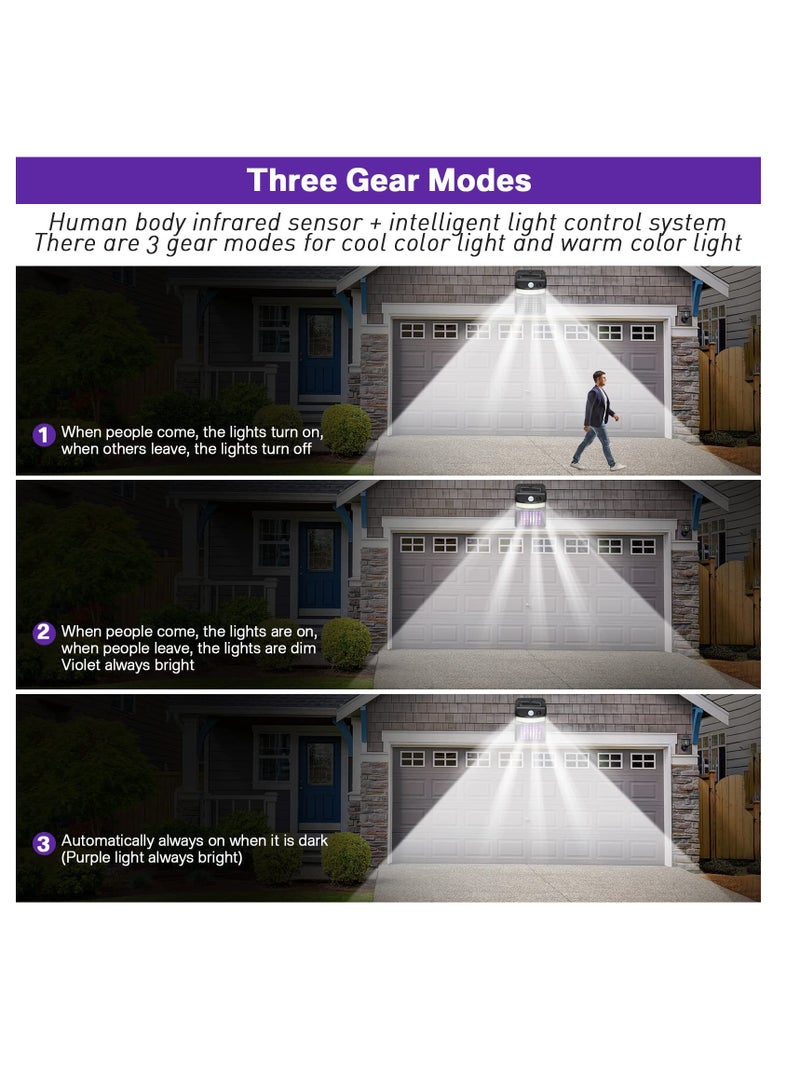 شو وو في الهواء الطلق 3 في 1 البعوض صاعق الأسود الشمسية علة صاعق الكهربائية LED ضوء البعوض القاتل مصباح مع جهاز استشعار الحركة للتخييم في الفناء الخلفي في الهواء الطلق - Image 5