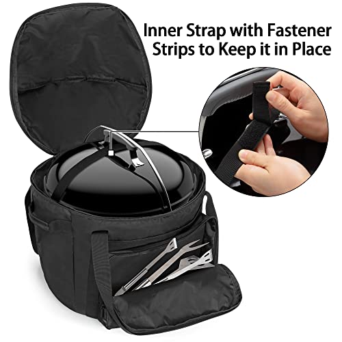 SAMDEW Portable Grill Carry Bag Compatible with Weber Jumbo Joe 18 Inch Charcoal Grill, Grill Cover Compatible with Jumbo Joe 18 in Portable Grill, with Pocket and Handle, Bag Only (Patented Design) - Image 2