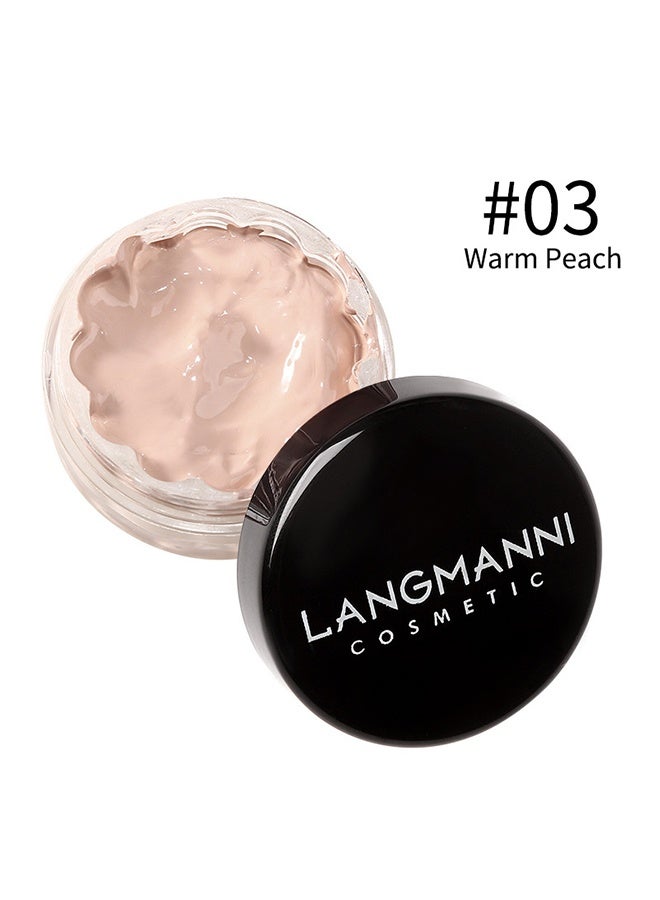 LANGMANNI Full Coverage Cream Foundation Pot Smooth Matte Oil Control Long Lasting Buildable Face Makeup Concealer For Uneven Skin Tone,12ml‑#03 Warm Peach - Image 1