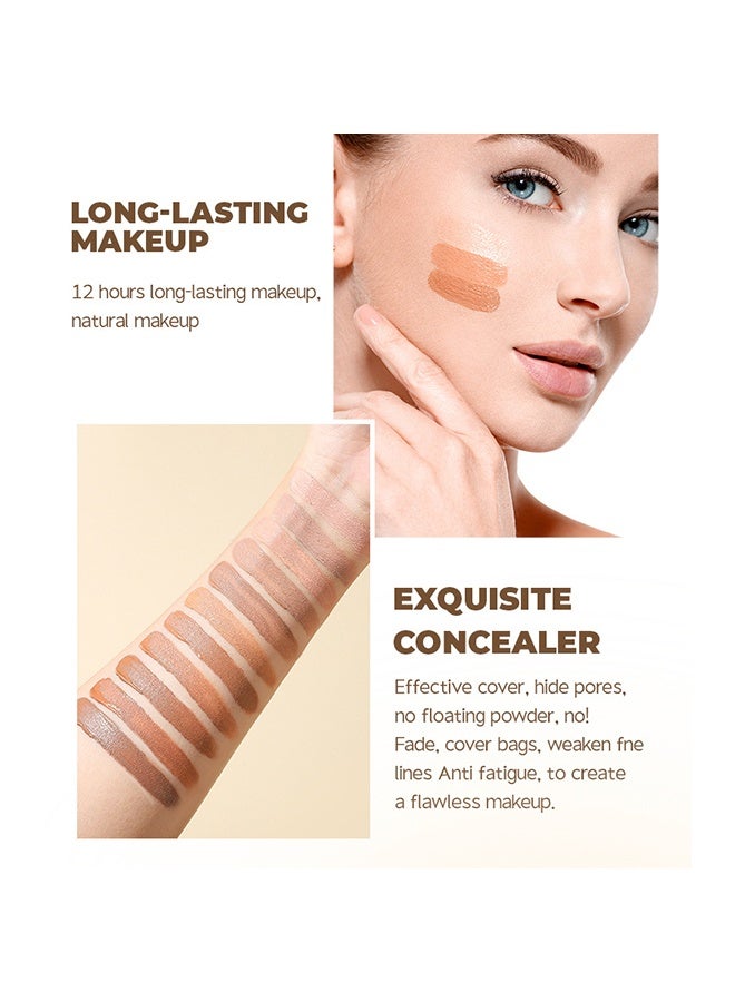LANGMANNI Full Coverage Cream Foundation Pot Smooth Matte Oil Control Long Lasting Buildable Face Makeup Concealer For Uneven Skin Tone,12ml‑#03 Warm Peach - Image 3