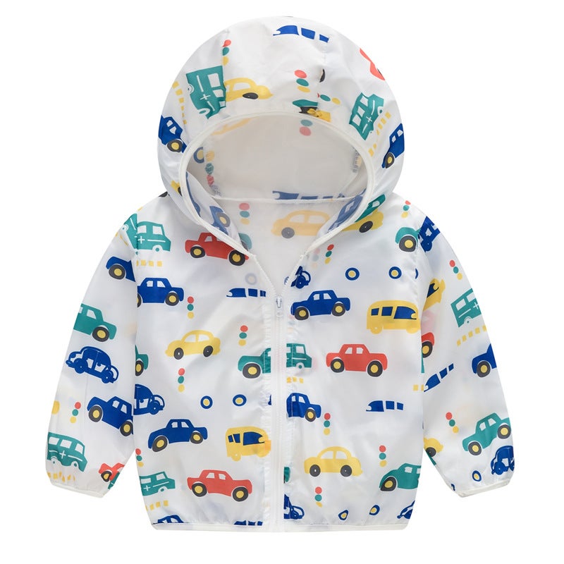 New Children's Sun Protection Clothing for Boys and Girls Hooded Outdoor Air-Conditioning Shirt for Men and Women Baby Breathable Jacket with Storage Bag - Image 5