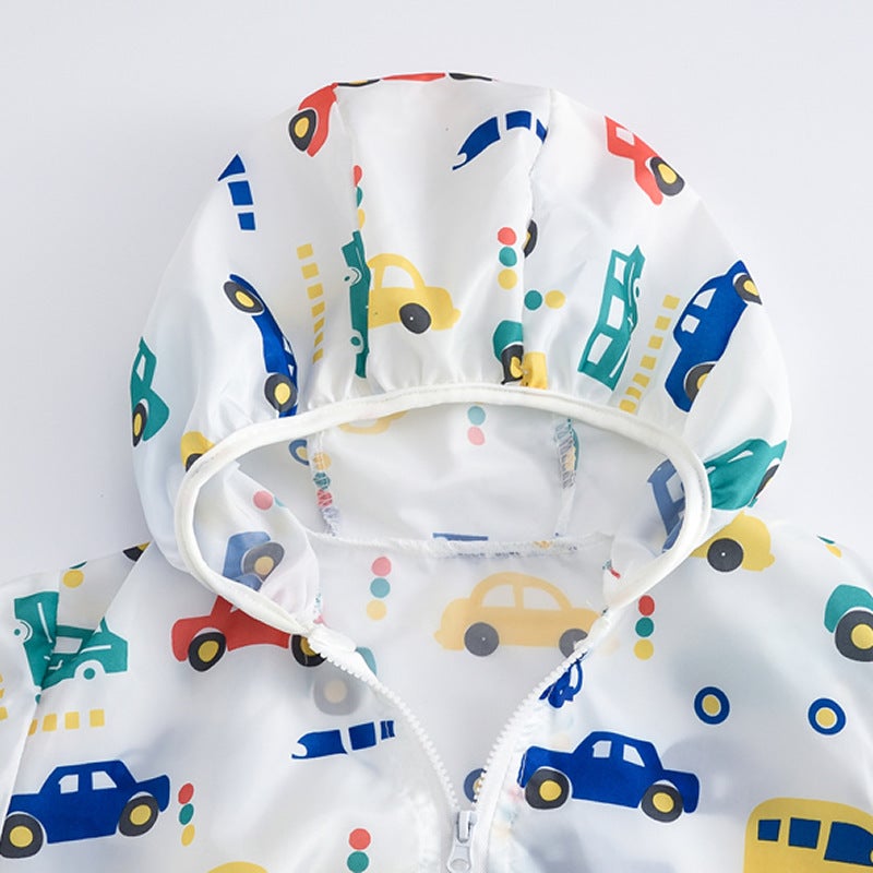 New Children's Sun Protection Clothing for Boys and Girls Hooded Outdoor Air-Conditioning Shirt for Men and Women Baby Breathable Jacket with Storage Bag - Image 3