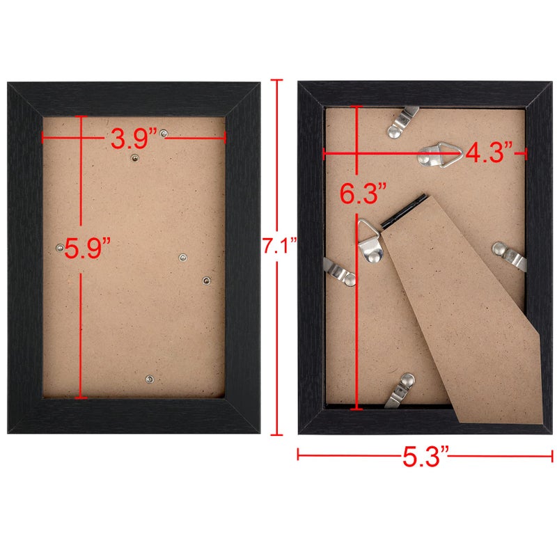 TOFOREVO Picture Frames 4x6 Set of 2 Black Wood Grain Photo Frame for Gallery Wall Mounting or Tabletop Display - Image 2