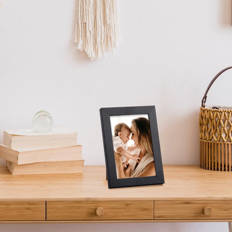 TOFOREVO Picture Frames 4x6 Set of 2 Black Wood Grain Photo Frame for Gallery Wall Mounting or Tabletop Display - Image 5