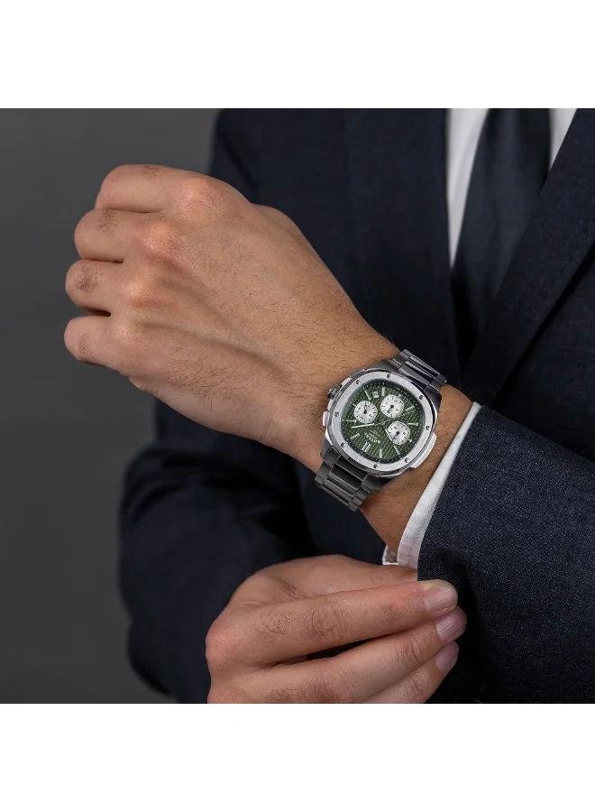 Rotary  Rotary Mens Apex 100 Chronograph Green Dial Stainless Steel Bracelet Watch - RGB10029/24 for Men | Best Price UAE