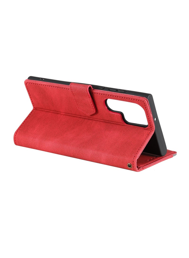 Suteni Color Block Flip Cover Card Slots Leather Phone Case for Samsung - Image 4