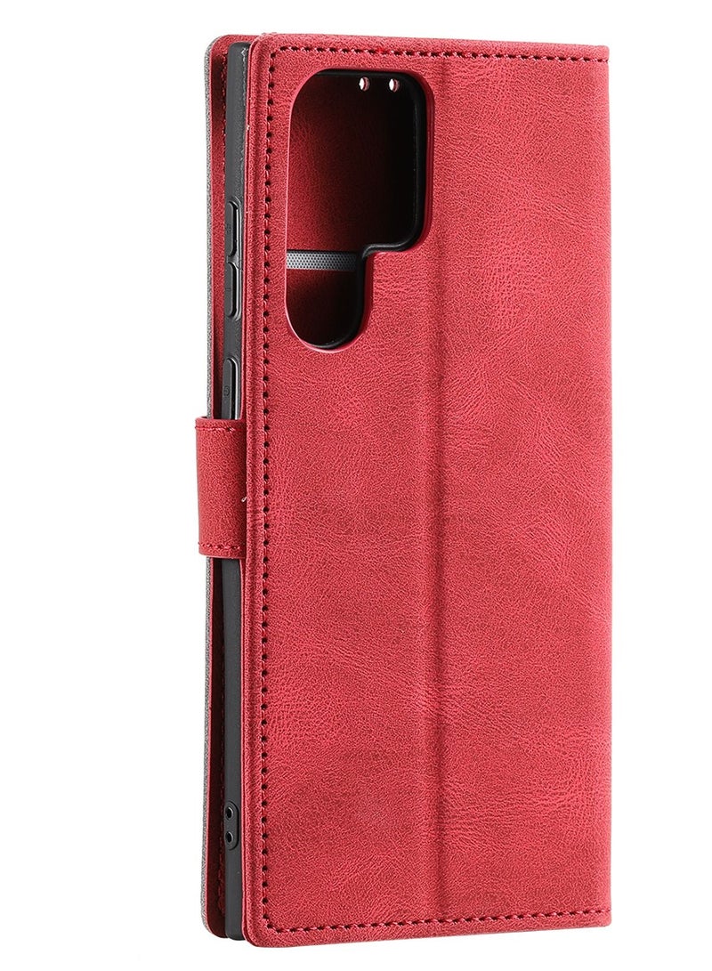 Suteni Color Block Flip Cover Card Slots Leather Phone Case for Samsung - Image 2