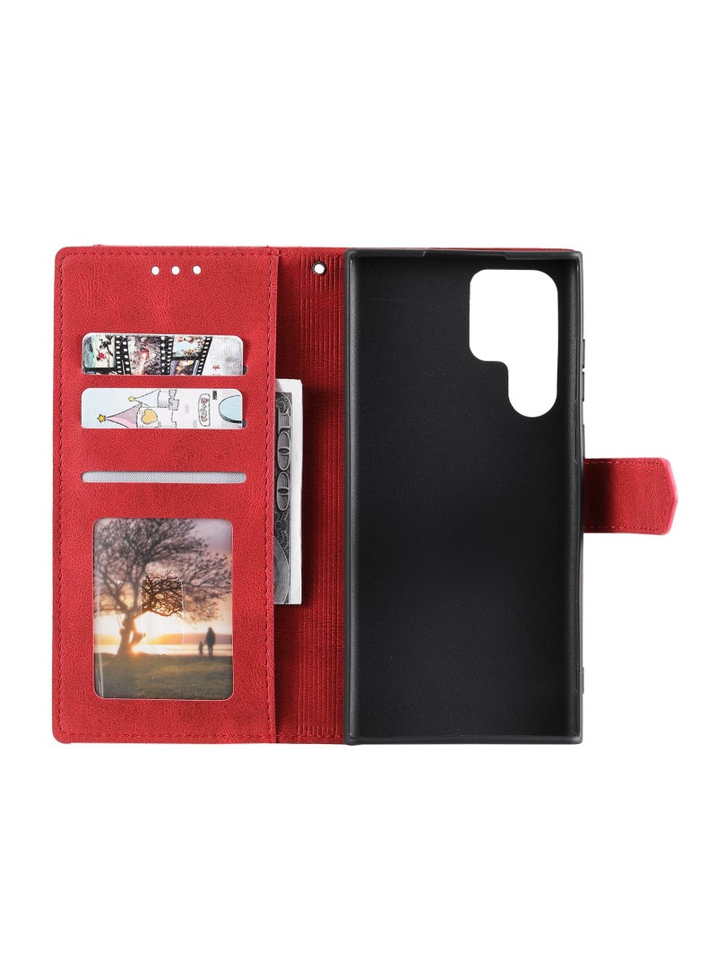 Suteni Color Block Flip Cover Card Slots Leather Phone Case for Samsung - Image 3