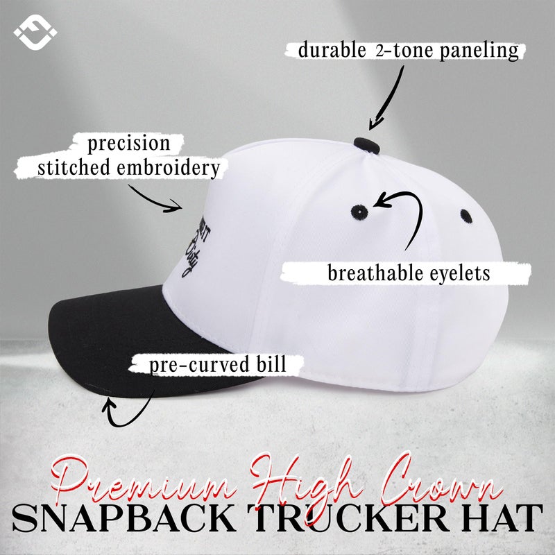 Funky Junque Cute Vintage Trucker Hat for Women, Embroidered Adjustable Snapback Baseball Cap - I Like It Dirty - Black/White - Image 3