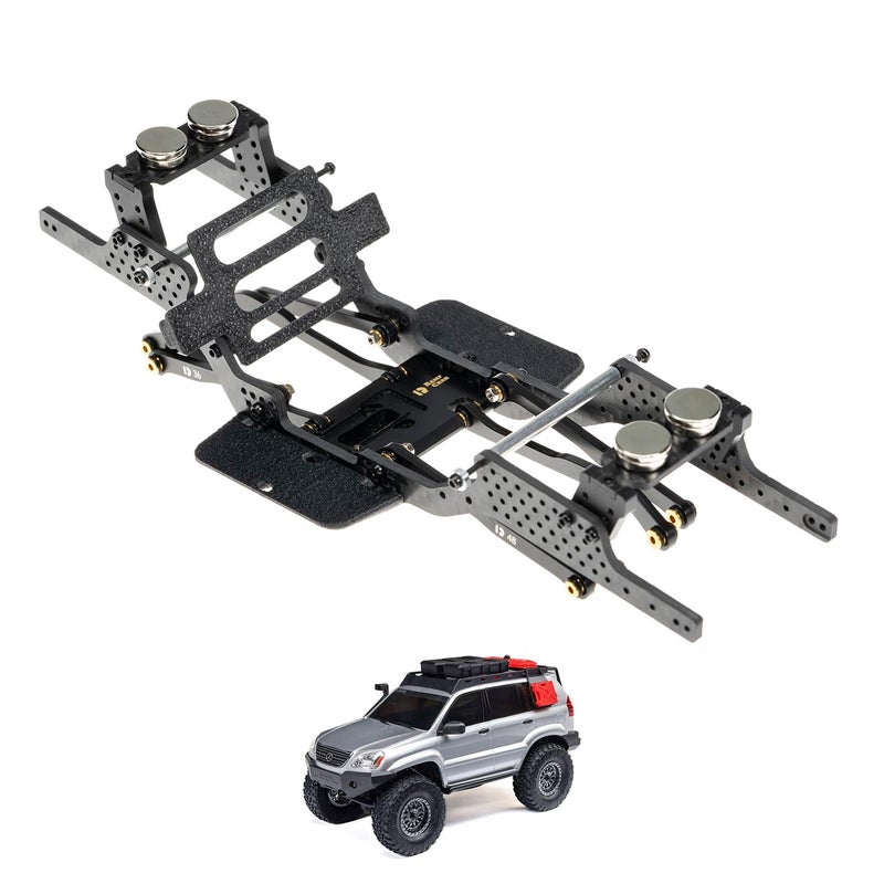 RampCrab Carbon Fiber Chassis Kit for SCX24 7 Angled Skid LCG Chassis Kit for SCX24 GX 470 - Image 3