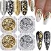 FUMIHIT Holographic Nail Foil Glitter Flakes 3D Sparkly Aluminum Foil Flake Gold Silver Nail Glitter Foil Flakes Nail Art Supplies Mirror Powder Sequins Nail Glitter for Acrylic Nails Design (4Boxes) - Image 2