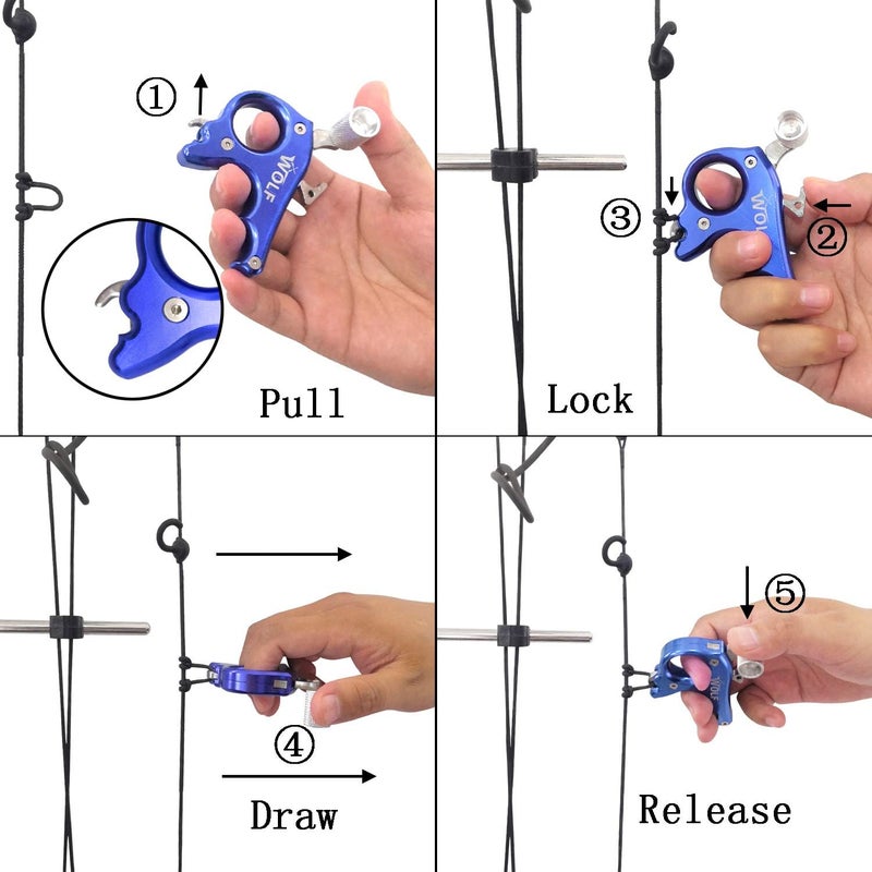 SHARROW Archery Release Aids 3 Fingers Compound Bow Release Aids Gear Compound Bow Accessory - Image 4
