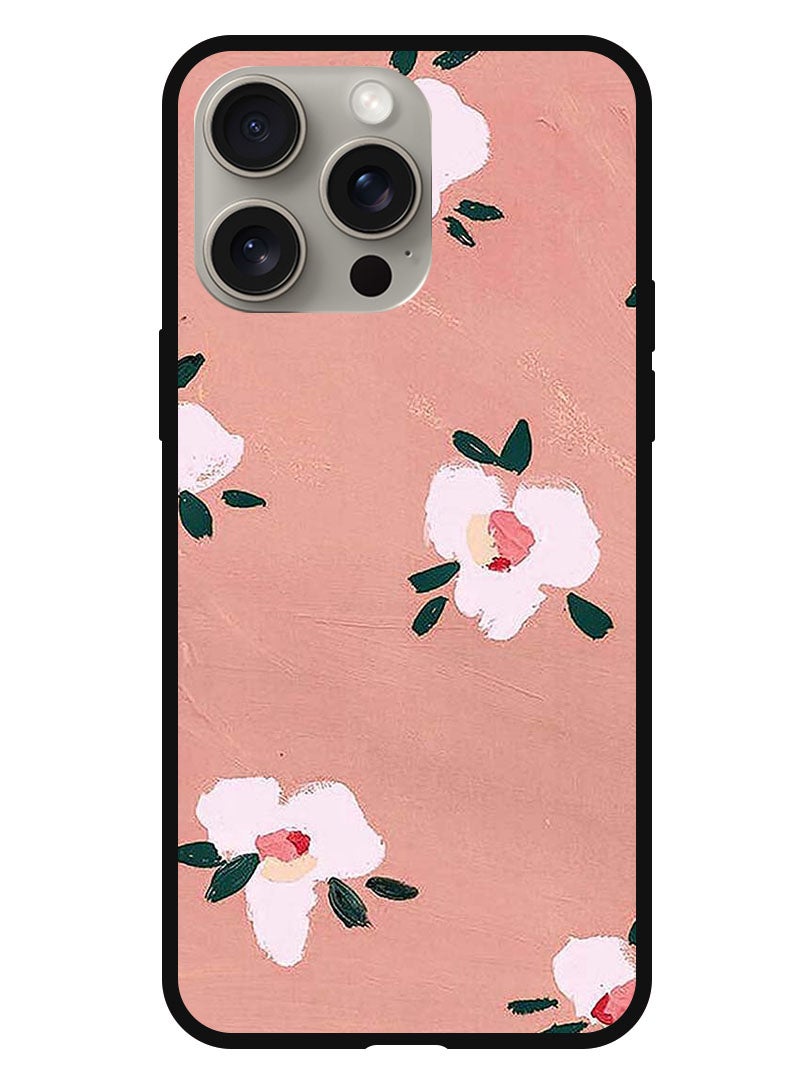 Theodor Protective Case Anti Scratch Shock Proof Bumper Cover For iPhone 15 Pro Max Peach Flowers - Image 1
