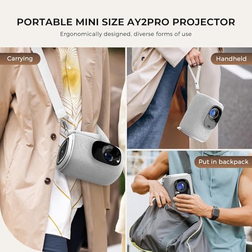 ONOAYO [Electric Focus & Auto Keystone] Mini Projector With WiFi And Bluetooth, ONOAYO GivingYou AY2Pro Portable Projector 550 ANSI, Ultra Low Noise & Lens Cap Dustproof, Outdoor Projector For Phone/Laptop - Image 2