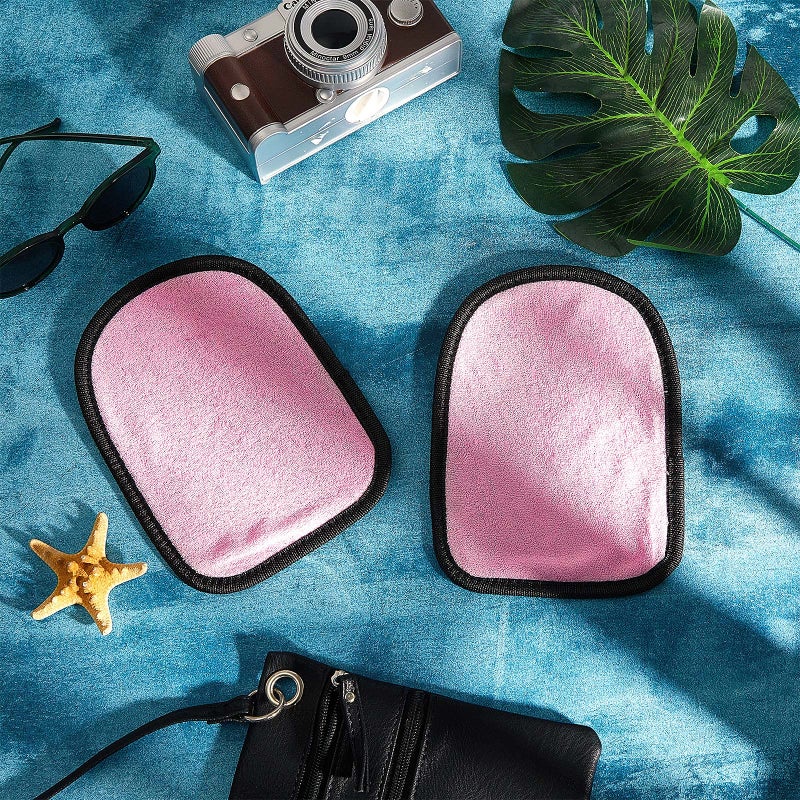 Skylety 2 Pieces Sand Mitt for Beach Sand Off Mitt Soft and Skin Friendly Cotton Towel Help Parents Clean from Children's Skin Brush Pack for Surf, Ocean and Lakeside Recreation(Pink) - Image 5