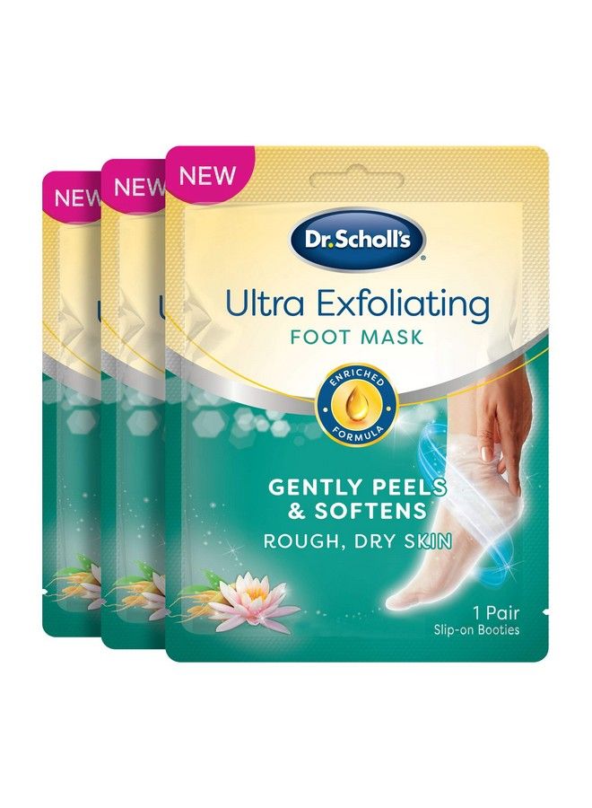 Dr. Scholl's قناع تقشير القدمين فائق التقشير، عبوة من 3 قطع، يقشر بلطف وينعم البشرة الجافة الخشنة باليوريا، 3.0 قطعة، زوج واحد - Image 2
