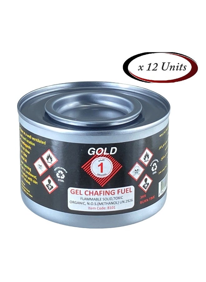 GOLD ONE 12 Peices Chafing Fuel Organic Methanol Gel 