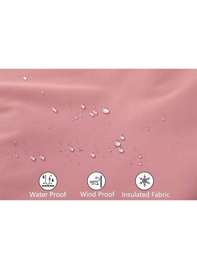 MOERDENG Women's Snow Ski Jacket Warm Winter Coat Waterproof Snowboarding Jacket with Zippered Pockets, Pink, S - Image 5