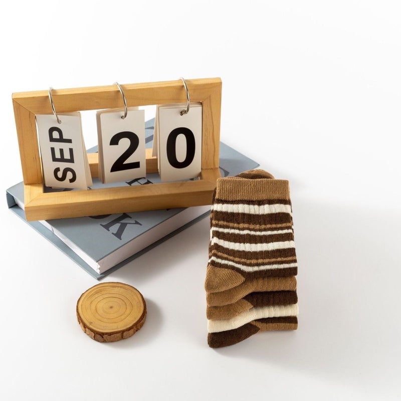 Factory supply new Maillard color all-match trend socks vintage striped socks simple fashion casual - Image 4