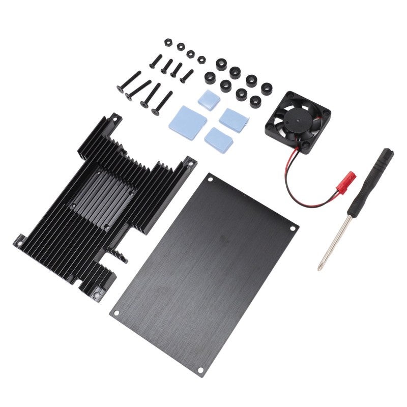 Aluminium Alloy Case with Cooling Fan for Orange Pi 5 5B - Efficient Heat Dissipating Protective Shell with Slotted Design for Stable Performance - Image 4