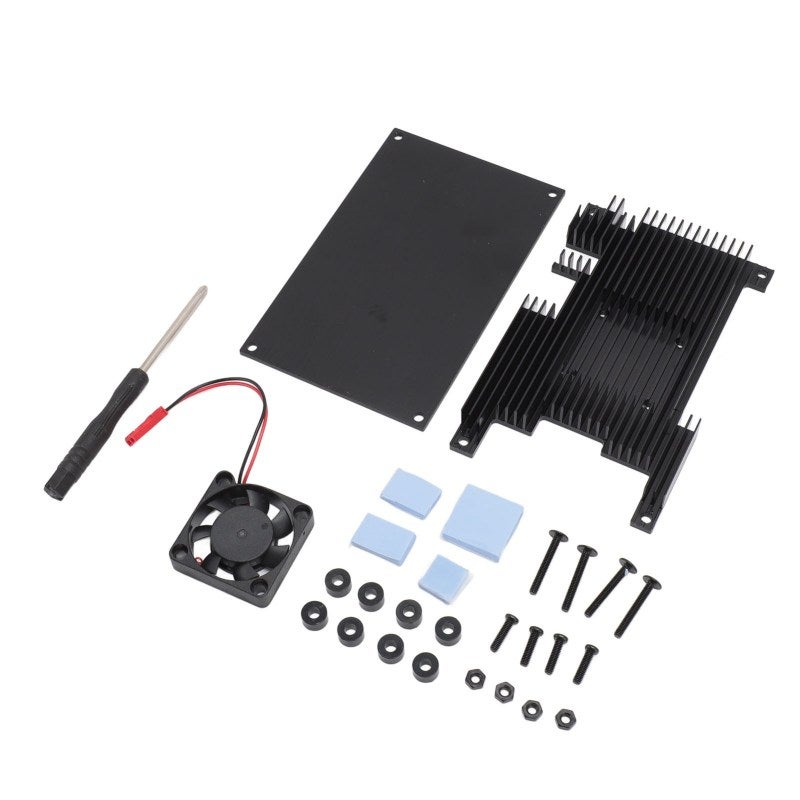 Aluminium Alloy Case with Cooling Fan for Orange Pi 5 5B - Efficient Heat Dissipating Protective Shell with Slotted Design for Stable Performance - Image 2