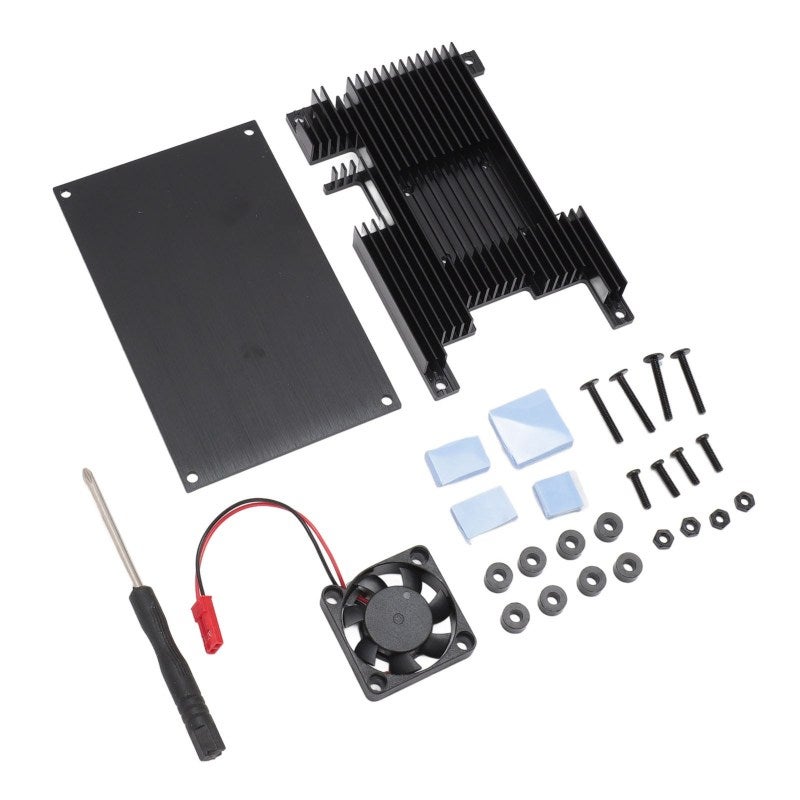 Aluminium Alloy Case with Cooling Fan for Orange Pi 5 5B - Efficient Heat Dissipating Protective Shell with Slotted Design for Stable Performance - Image 3