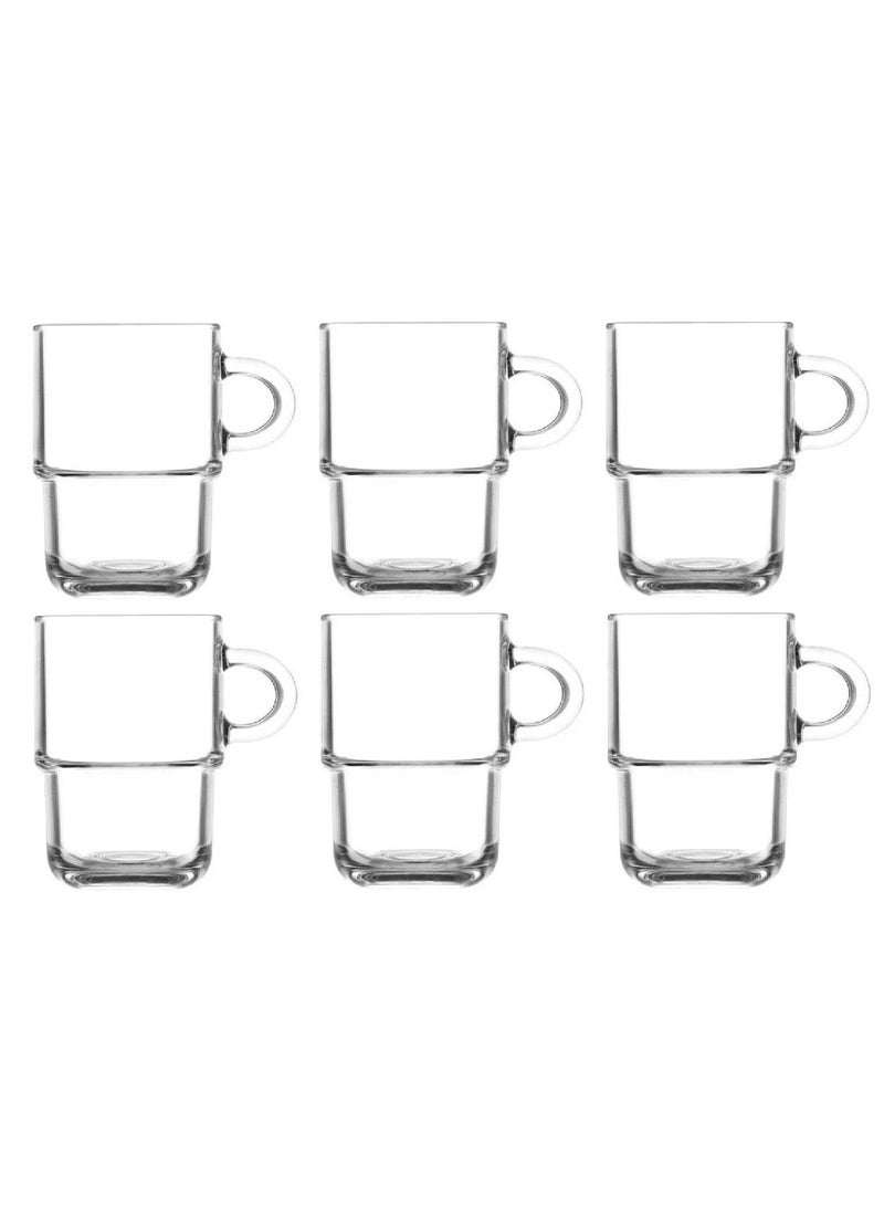 LAV 6 Pieces Cozy Coffee And Tea Mug Set 360 Ml - Clear - Image 2
