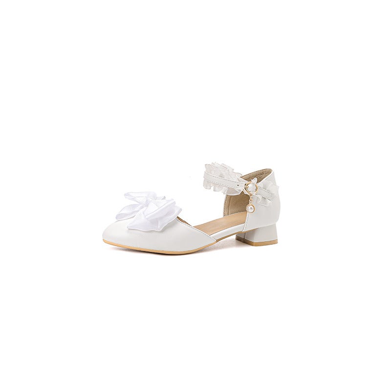 2023 Spring And Low Heel Lace 28-43 Size Pointed Bow Sandals - Image 1