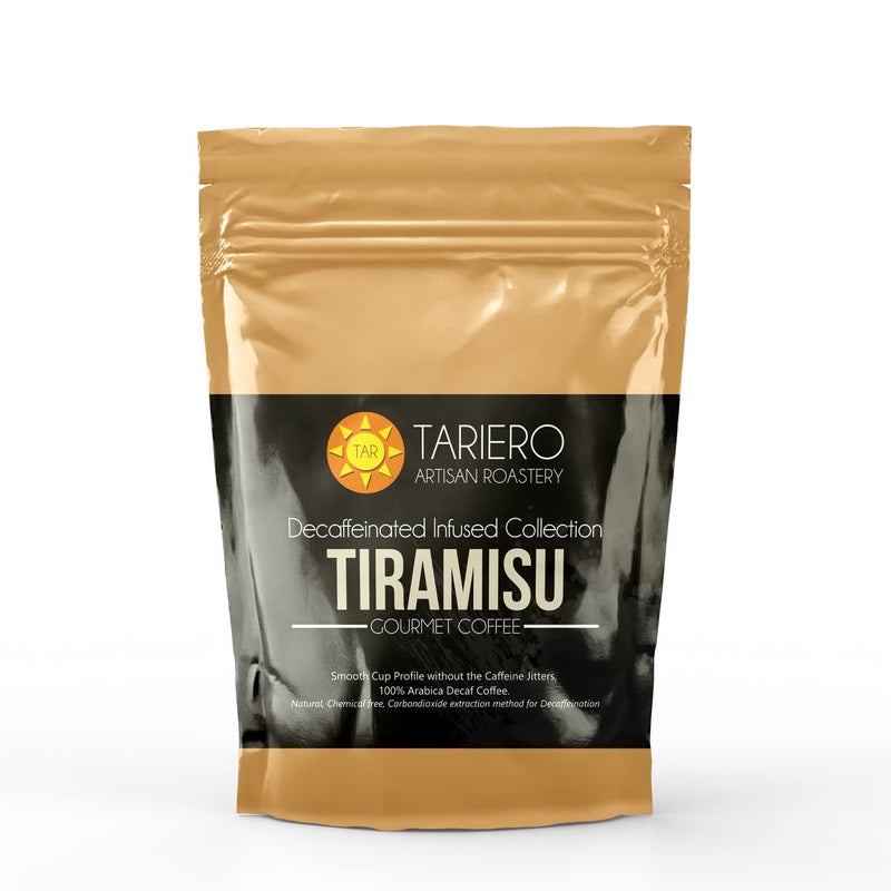 Tariero Lo-Caffeine TIRAMISU Flavoured Coffee | 65% DECAFFEINATED | Medium Roast | Medium Grind 100g - Image 2