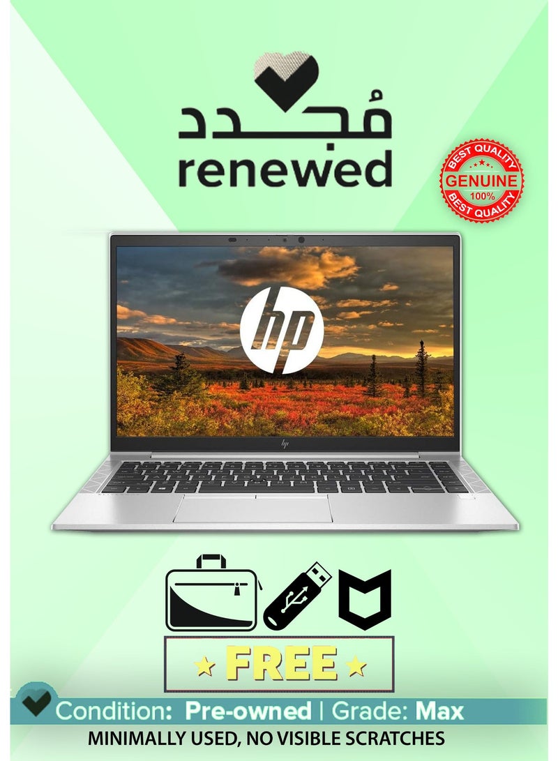 HP Renewed -Elitebook 840 G7 Laptop With Bag & Flash Drive, Antivirus/ Full HD 14-Inch Display/Core i5-10310U/8GbRAM/256Gb SSD/Intel UHD graphics/Windows 10/ English-Arabic Silver English/Arabic silver - Image 1