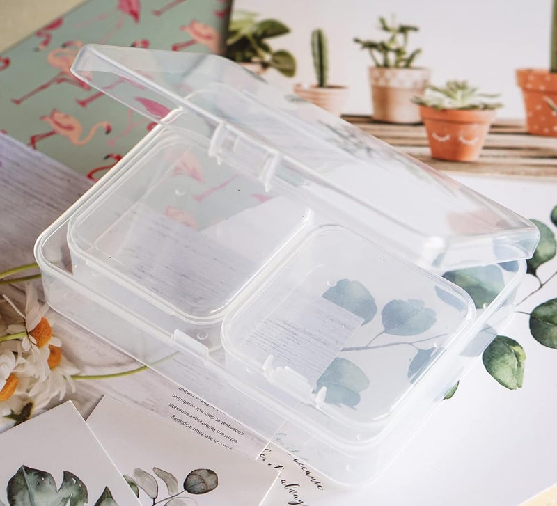 Kingrol 18 Pack Mini Clear Plastic Storage Containers with Lids 412 x 338 x 118 Inch Empty Hinged Boxes for Beads Jewelry Tools Craft Supplies Flossers Fishing - Image 5