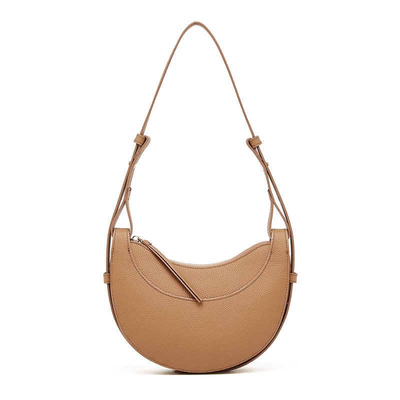 MoreFarther Genuine Leather Crossbody Bags for Women, Crossbody Satchel with Adjustable Strap, Leather Work Bag Travel Accessory Bag (brown) - Image 1