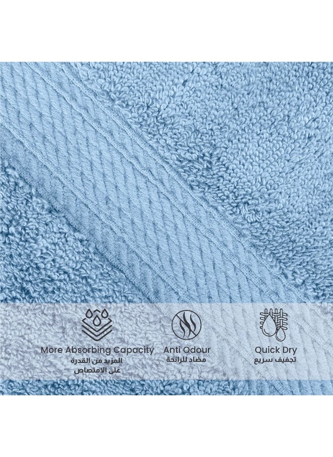 Rest - 1Pc Hand Towel 100% Cotton 50X100 Cm , 19X39 Inches Oversized Soft Sky Blue Towel Soft And High Absorbent Super Soft Quality Towel - Image 1