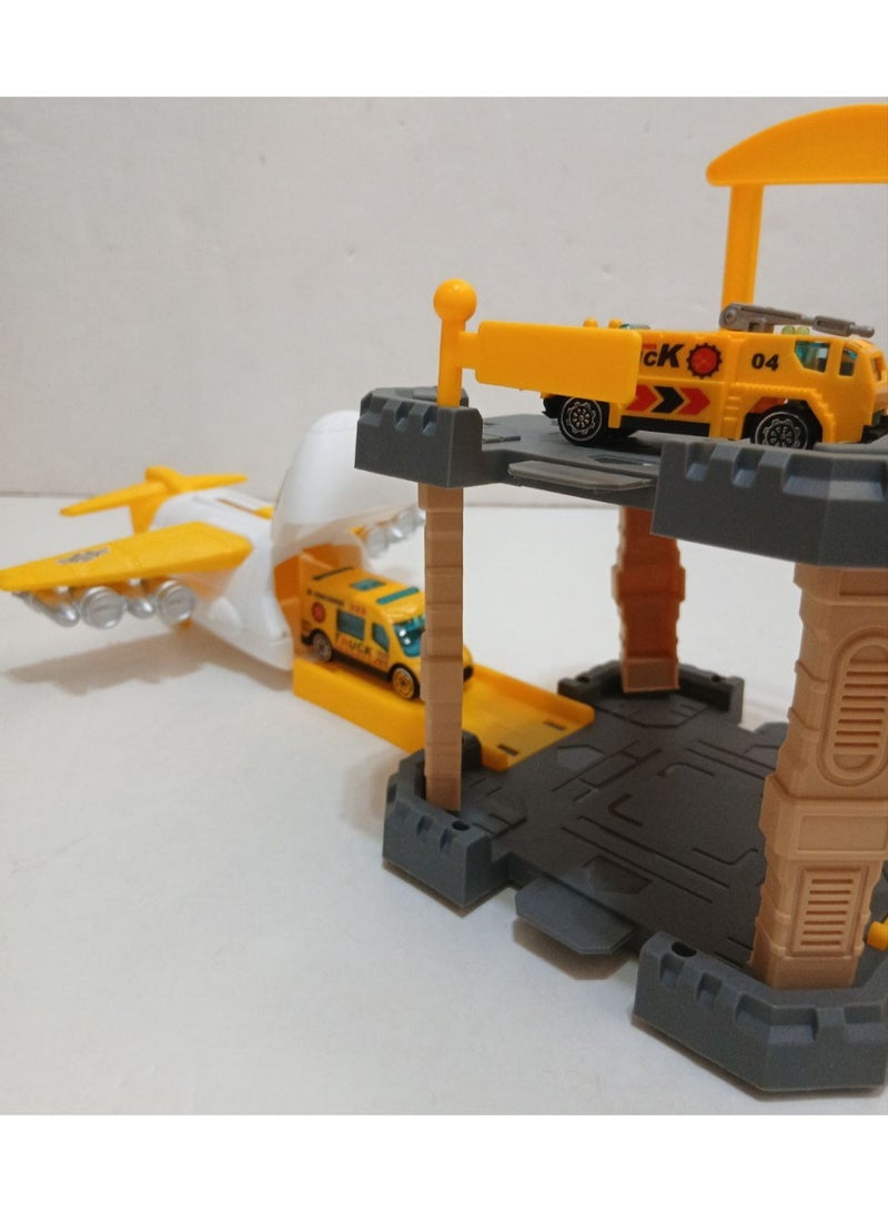 TRUCKTEC PARKING PALNE/TRUCKS LOT TOY SET/YELLOW - Image 3