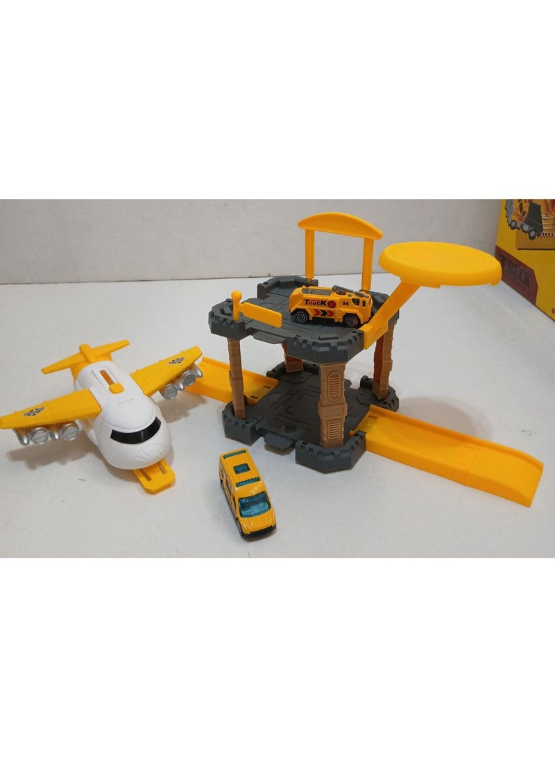 TRUCKTEC PARKING PALNE/TRUCKS LOT TOY SET/YELLOW - Image 1