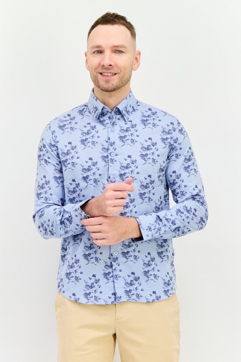 Peter Werth Men Regular Fit Long Sleeves Allover Print Casual Shirt, Multicolor - Image 1