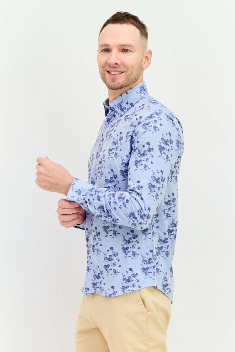 Peter Werth Men Regular Fit Long Sleeves Allover Print Casual Shirt, Multicolor - Image 4