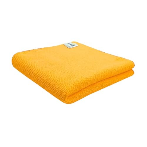 Softspun Microfiber Cloth - 1 Pcs 40X40 Cms 340 Gsm Orange Thick Lint & Streak-free Multipurpose Cloths Automotive Microfibre Towels For Car Bike Cleaning Polishing Washing & Detailing.. - Image 1