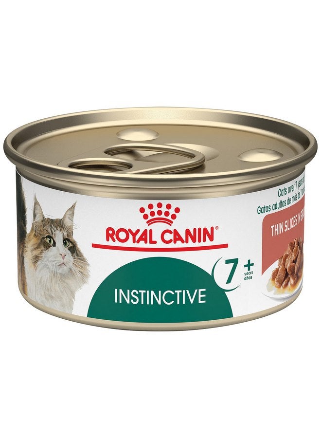 Royal Canin Feline Health Nutrition Instinctive 7+ Thin Slices in Gravy Canned Cat Food, 3 oz can (24-count) - Image 1