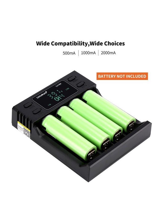 LiitoKala 4-Slot Auto-Polarity Detect Battery Charger Black - Image 4