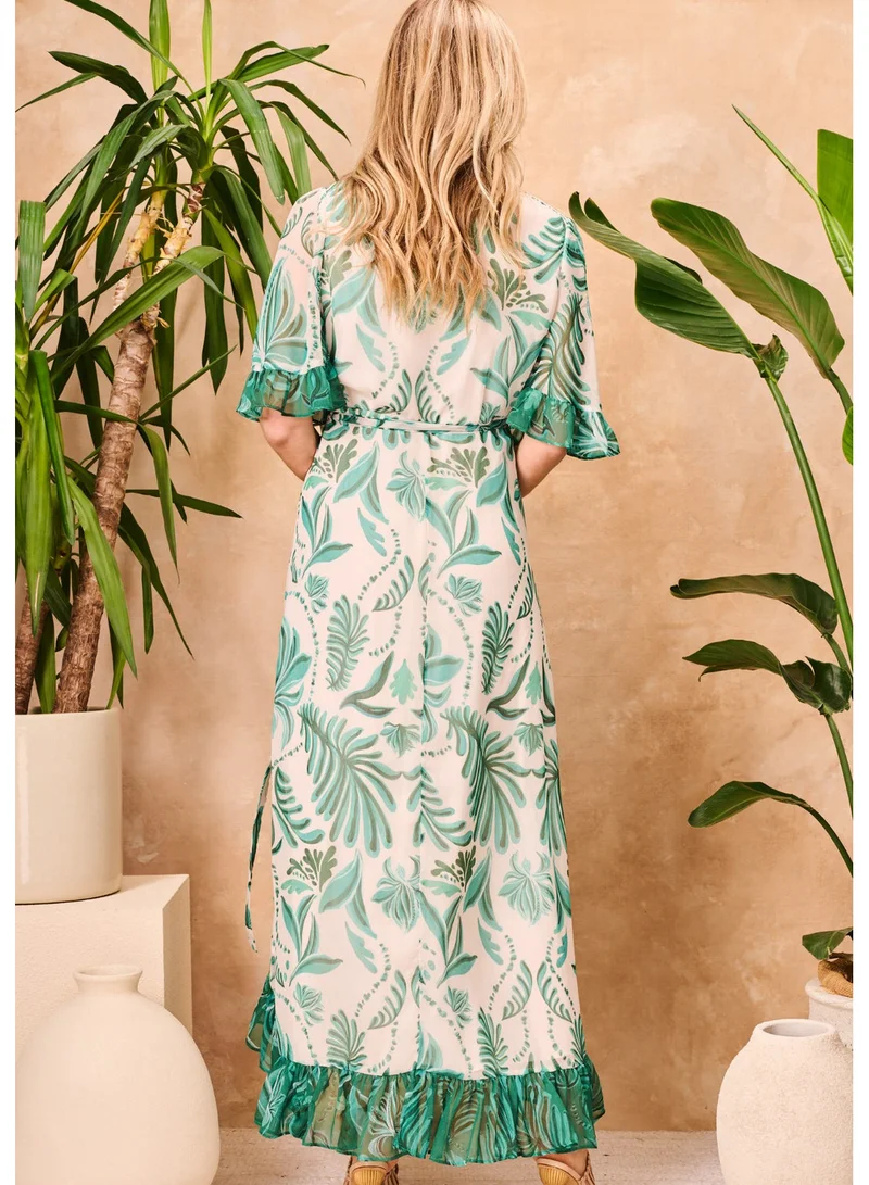 هوب اند ايفي فستان ملفوف بطبعة زهور