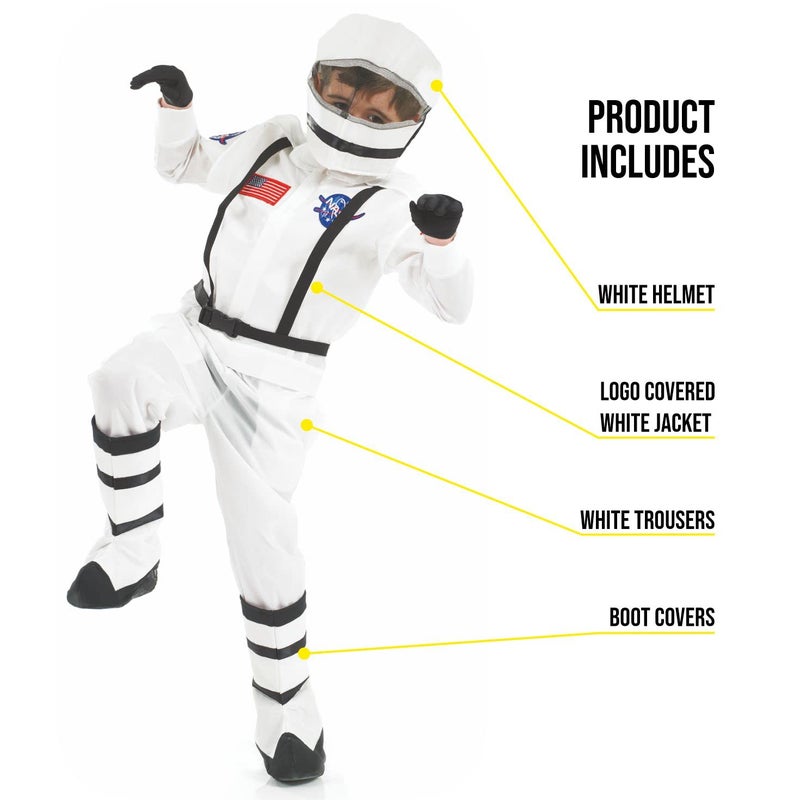 fun shack Kids Astronaut Costume With Helmet, NASA Space Outfit For Boys And Girls, Ideal For Dress Up And Parties, Large - Image 2