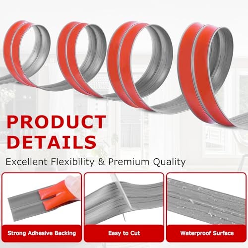 LSGCQ Flexible Wall Corner Protector Moulding Trim Peel and Stick Wall Corner Guards Edge Protector Self Adhesive Molding Trim Strip for Edge Ceiling Light Gray Wood Grain 08 in x 40 Ft - Image 3
