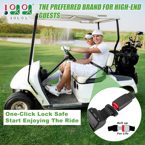 10L0L Retractable Golf Cart Seat Belts(47.64"), Universal Seat Belts for Yamaha EZGO, Club Car, Go Kart, UTV,Retractable Seat Belts for Golf Cart Frond and Rear Seat - Image 2