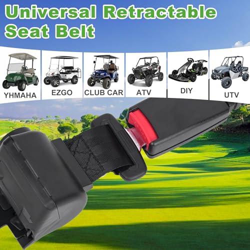 10L0L Retractable Golf Cart Seat Belts(47.64"), Universal Seat Belts for Yamaha EZGO, Club Car, Go Kart, UTV,Retractable Seat Belts for Golf Cart Frond and Rear Seat - Image 3