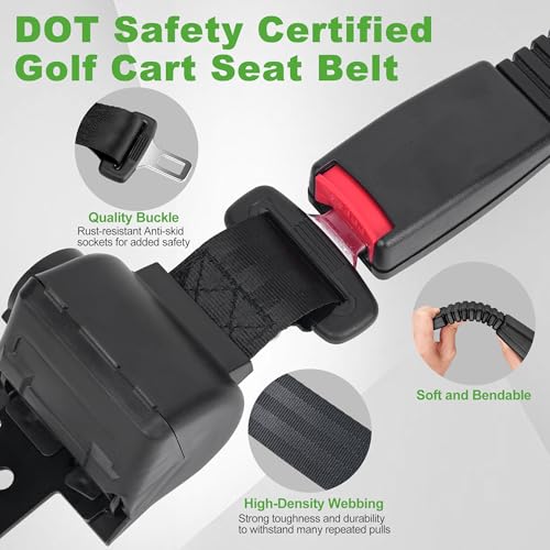 10L0L Retractable Golf Cart Seat Belts(47.64"), Universal Seat Belts for Yamaha EZGO, Club Car, Go Kart, UTV,Retractable Seat Belts for Golf Cart Frond and Rear Seat - Image 5